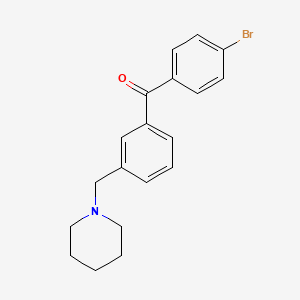 molecular formula C19H20BrNO B1343325 4'-Bromo-3-piperidinomethyl benzophenone CAS No. 898792-93-3