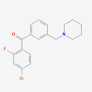 molecular formula C19H19BrFNO B1343327 4-溴-2-氟-3'-哌啶基甲基二苯甲酮 CAS No. 898793-40-3