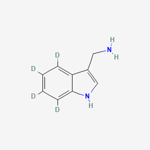 molecular formula C9H10N2 B13433270 (1H-Indol-3-yl)methanamine-D4 