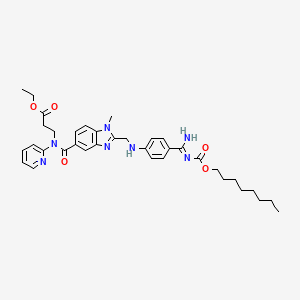 molecular formula C36H45N7O5 B13433352 ethyl 3-[[1-methyl-2-[[4-[(Z)-N'-octoxycarbonylcarbamimidoyl]anilino]methyl]benzimidazole-5-carbonyl]-pyridin-2-ylamino]propanoate 