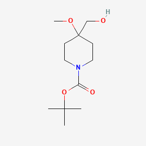 molecular formula C12H23NO4 B1343342 Tert-butyl 4-(hydroxymethyl)-4-methoxypiperidine-1-carboxylate CAS No. 239073-94-0