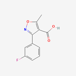 molecular formula C11H8FNO3 B1343343 3-(3-Fluorophenyl)-5-methylisoxazole-4-carboxylic acid CAS No. 1736-18-1