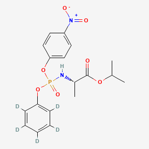 molecular formula C18H21N2O7P B13433432 propan-2-yl (2S)-2-[[(4-nitrophenoxy)-(2,3,4,5,6-pentadeuteriophenoxy)phosphoryl]amino]propanoate 
