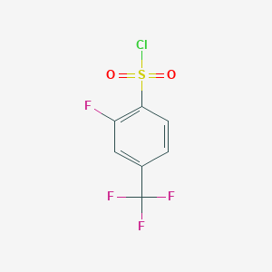 molecular formula C7H3ClF4O2S B1343345 2-Fluoro-4-(trifluoromethyl)benzene-1-sulfonyl chloride CAS No. 1177009-38-9