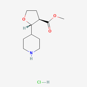 molecular formula C11H20ClNO3 B13433518 methyl (2S,3R)-2-piperidin-4-yloxolane-3-carboxylate;hydrochloride 