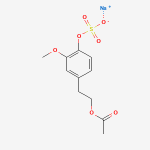 molecular formula C11H13NaO7S B13433565 Vanillylacetoxyethyl 4-Sulfate Sodium Salt 