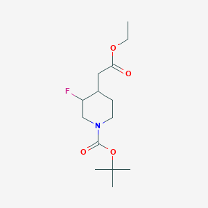 Tert-butyl 4-(2-ethoxy-2-oxoethyl)-3-fluoropiperidine-1-carboxylate