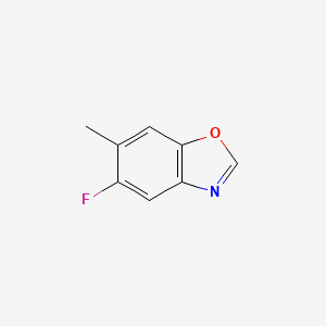 molecular formula C8H6FNO B13433730 5-Fluoro-6-methylbenzoxazole 