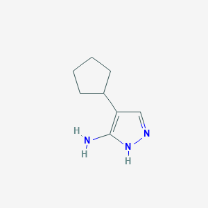 molecular formula C8H13N3 B1343380 4-环戊基-1H-吡唑-3-胺 CAS No. 673475-75-7