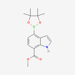 molecular formula C16H20BNO4 B13433839 Methyl 4-(4,4,5,5-tetramethyl-1,3,2-dioxaborolan-2-yl)-1H-indole-7-carboxylate 