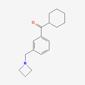 molecular formula C17H23NO B1343385 3-(Azetidinomethyl)phenyl cyclohexyl ketone CAS No. 898772-42-4