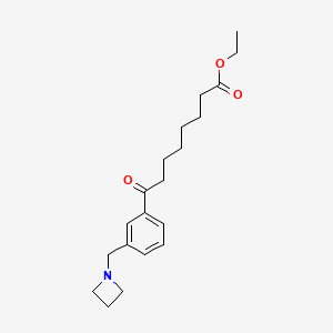 molecular formula C20H29NO3 B1343386 Ethyl 8-[3-(azetidin-1-ylmethyl)phenyl]-8-oxooctanoate CAS No. 898761-20-1