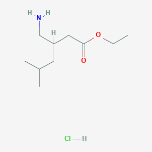 molecular formula C10H22ClNO2 B13433962 Ethyl 3-(aminomethyl)-5-methylhexanoate hydrochloride 