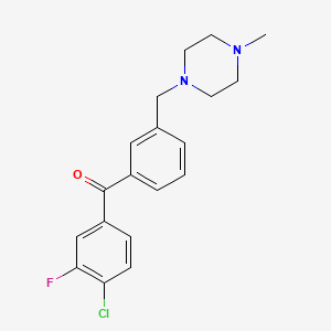 molecular formula C19H20ClFN2O B1343397 4-Chloro-3-fluoro-3'-(4-methylpiperazinomethyl) benzophenone CAS No. 898788-89-1