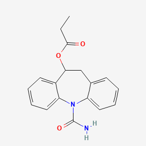 molecular formula C18H18N2O3 B13433990 OxcarbazepineO-Propan-1-one 