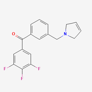 molecular formula C18H14F3NO B1343400 3'-(3-吡咯啉甲基)-3,4,5-三氟二苯甲酮 CAS No. 898749-64-9