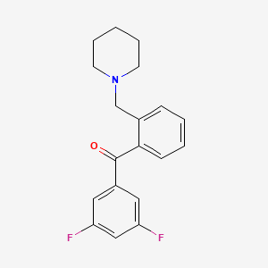 molecular formula C19H19F2NO B1343402 3',5'-二氟-2-哌啶甲基二苯甲酮 CAS No. 898773-79-0