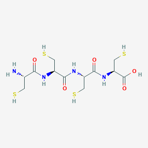 molecular formula C12H22N4O5S4 B13434027 L-Cysteine, L-cysteinyl-L-cysteinyl-L-cysteinyl- CAS No. 206058-61-9