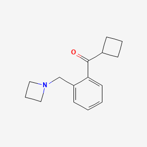 molecular formula C15H19NO B1343404 2-(氮杂环丁基甲基)苯基环丁基酮 CAS No. 898755-44-7