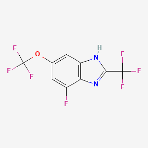 molecular formula C9H3F7N2O B13434042 4-Fluoro-6-(trifluoromethoxy)-2-(trifluoromethyl)-1H-benzimidazole 