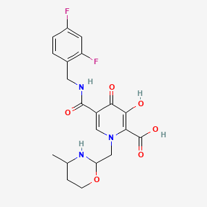 molecular formula C20H21F2N3O6 B13434050 5-[(2,4-Difluorophenyl)methylcarbamoyl]-3-hydroxy-1-[(4-methyl-1,3-oxazinan-2-yl)methyl]-4-oxopyridine-2-carboxylic acid 