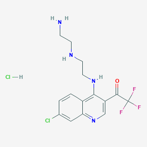 molecular formula C15H17Cl2F3N4O B13434085 1-(4-((2-((2-Aminoethyl)amino)ethyl)amino)-7-chloroquinolin-3-yl)-2,2,2-trifluoroethanone hydrochloride 