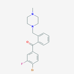 molecular formula C19H20BrFN2O B1343410 4-Bromo-3-fluoro-2'-(4-methylpiperazinomethyl) benzophenone CAS No. 898783-25-0