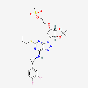 molecular formula C27H34F2N6O6S2 B13434169 Deshydroxy Ticagrelor Acetonide Methanesulfonate 