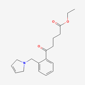 molecular formula C18H23NO3 B1343417 Ethyl 5-oxo-5-[2-(3-pyrrolinomethyl)phenyl]valerate CAS No. 898763-98-9