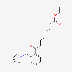 molecular formula C21H29NO3 B1343418 Ethyl 8-oxo-8-[2-(3-pyrrolinomethyl)phenyl]octanoate CAS No. 898764-04-0