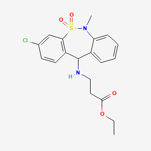 molecular formula C19H21ClN2O4S B13434193 Ethyl N-(3-Chloro-6,11-dihydro-6-methyl-5,5-dioxidodibenzo[c,f][1,2]thiazepin-11-yl)-amino-propanoate 