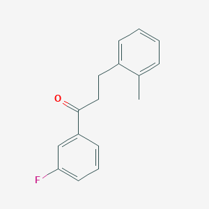 molecular formula C16H15FO B1343422 3'-Fluoro-3-(2-methylphenyl)propiophenone CAS No. 898789-46-3