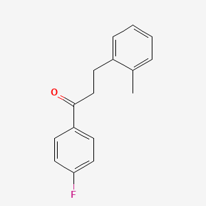 molecular formula C16H15FO B1343423 4'-Fluoro-3-(2-methylphenyl)propiophenone CAS No. 898789-48-5