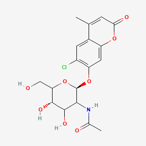 molecular formula C18H20ClNO8 B13434242 N-[(2S,5S)-2-(6-chloro-4-methyl-2-oxochromen-7-yl)oxy-4,5-dihydroxy-6-(hydroxymethyl)oxan-3-yl]acetamide 