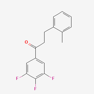 molecular formula C16H13F3O B1343426 3-(2-甲基苯基)-3',4',5'-三氟丙基苯甲酮 CAS No. 898790-17-5