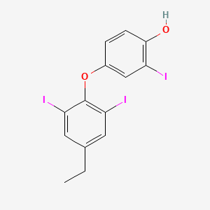molecular formula C14H11I3O2 B13434260 4-(4-Ethyl-2,6-diiodophenoxy)-2-iodophenol CAS No. 176258-87-0
