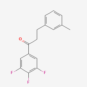 molecular formula C16H13F3O B1343428 3-(3-甲基苯基)-3',4',5'-三氟丙基苯甲酮 CAS No. 898768-24-6