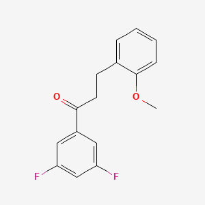 molecular formula C16H14F2O2 B1343430 3',5'-Difluoro-3-(2-methoxyphenyl)propiophenone CAS No. 898774-16-8