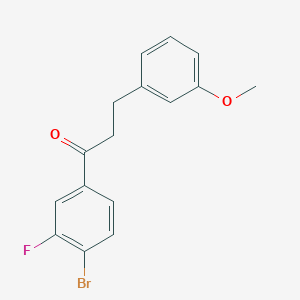 molecular formula C16H14BrFO2 B1343431 4'-Bromo-3'-fluoro-3-(3-methoxyphenyl)propiophenone CAS No. 898774-86-2
