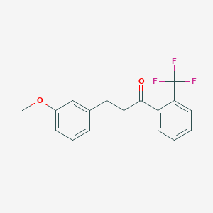molecular formula C17H15F3O2 B1343432 3-(3-Methoxyphenyl)-2'-trifluoromethylpropiophenone CAS No. 898774-96-4