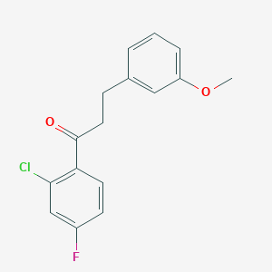 molecular formula C16H14ClFO2 B1343433 2'-Chloro-4'-fluoro-3-(3-methoxyphenyl)propiophenone CAS No. 898775-04-7