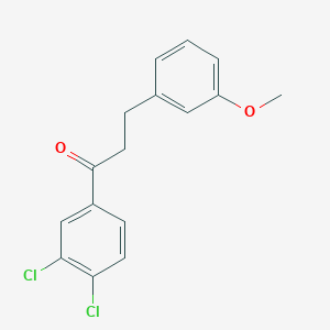 molecular formula C16H14Cl2O2 B1343434 3',4'-二氯-3-(3-甲氧基苯基)丙酮 CAS No. 898775-22-9