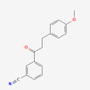 molecular formula C17H15NO2 B1343435 3'-Cyano-3-(4-methoxyphenyl)propiophenone CAS No. 898775-58-1
