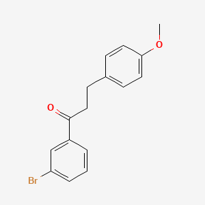molecular formula C16H15BrO2 B1343436 3'-溴-3-(4-甲氧基苯基)丙酮 CAS No. 898775-72-9