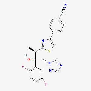 molecular formula C22H17F2N5OS B13434364 Benzonitrile, 4-[2-[(1R,2S)-2-(2,5-difluorophenyl)-2-hydroxy-1-methyl-3-(1H-1,2,4-triazol-1-yl)propyl]-4-thiazolyl]-, rel- CAS No. 1797905-83-9