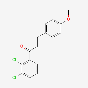 molecular formula C16H14Cl2O2 B1343437 2',3'-二氯-3-(4-甲氧基苯基)丙酮 CAS No. 898776-22-2