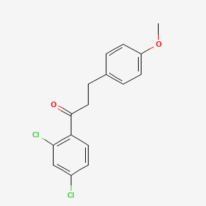 molecular formula C16H14Cl2O2 B1343438 2',4'-Dichloro-3-(4-methoxyphenyl)propiophenone CAS No. 898776-25-5