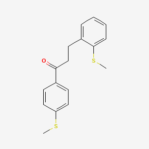 molecular formula C17H18OS2 B1343439 4'-硫甲基-3-(2-硫甲基苯基)丙酮 CAS No. 898754-51-3