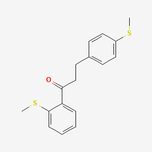 molecular formula C17H18OS2 B1343441 2'-Thiomethyl-3-(4-thiomethylphenyl)propiophenone CAS No. 898780-99-9