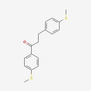 molecular formula C17H18OS2 B1343442 4'-硫甲基-3-(4-硫甲基苯基)丙酮 CAS No. 898781-01-6